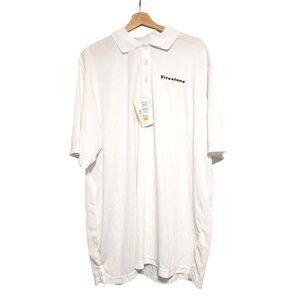 Mens Core365 Firestone Polo Shirt White Size XXL 2XL Short Sleeve Embroidery NWT